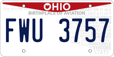 OH license plate FWU3757