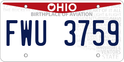 OH license plate FWU3759