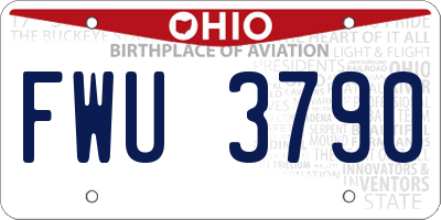 OH license plate FWU3790
