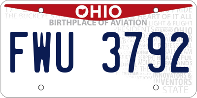 OH license plate FWU3792
