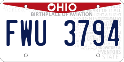 OH license plate FWU3794