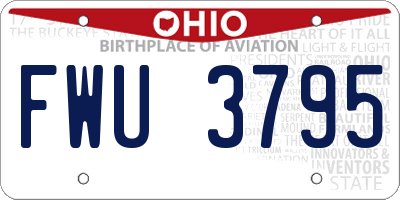 OH license plate FWU3795
