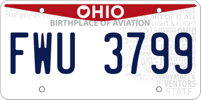 OH license plate FWU3799