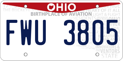 OH license plate FWU3805
