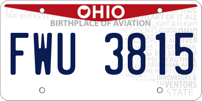 OH license plate FWU3815