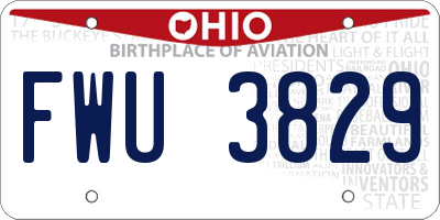 OH license plate FWU3829