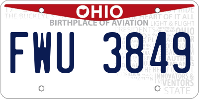 OH license plate FWU3849