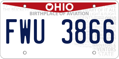 OH license plate FWU3866
