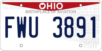 OH license plate FWU3891