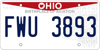 OH license plate FWU3893