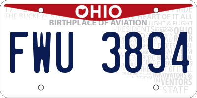 OH license plate FWU3894