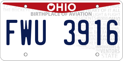 OH license plate FWU3916