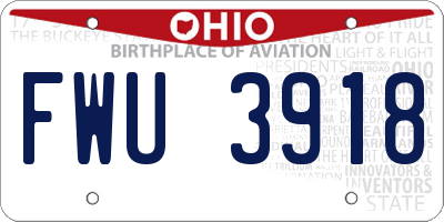 OH license plate FWU3918
