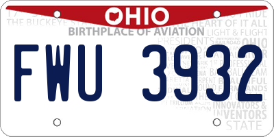 OH license plate FWU3932