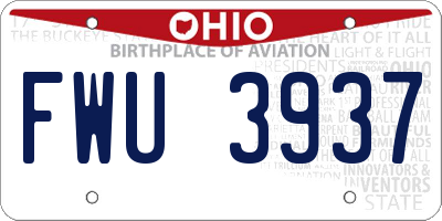 OH license plate FWU3937