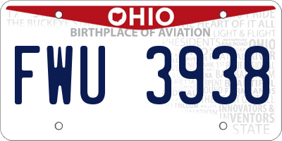 OH license plate FWU3938