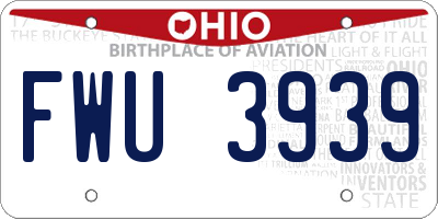 OH license plate FWU3939