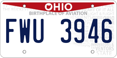 OH license plate FWU3946