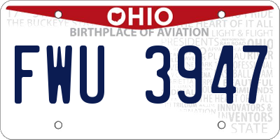 OH license plate FWU3947