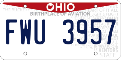 OH license plate FWU3957