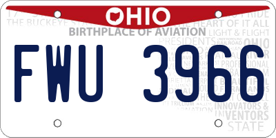 OH license plate FWU3966