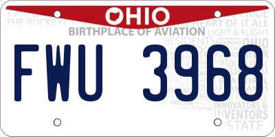 OH license plate FWU3968