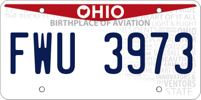 OH license plate FWU3973