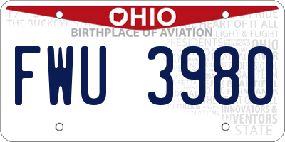 OH license plate FWU3980