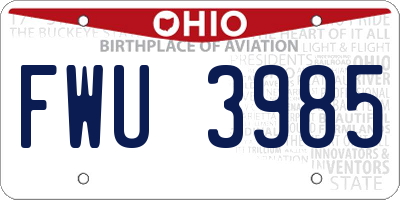 OH license plate FWU3985