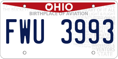 OH license plate FWU3993