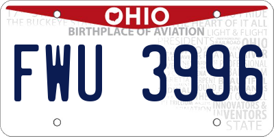 OH license plate FWU3996
