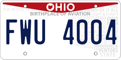 OH license plate FWU4004