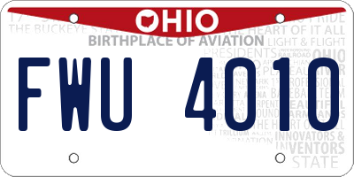 OH license plate FWU4010
