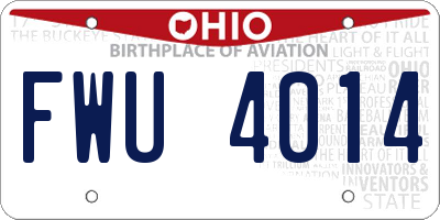 OH license plate FWU4014