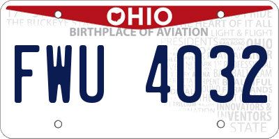 OH license plate FWU4032