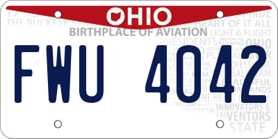 OH license plate FWU4042