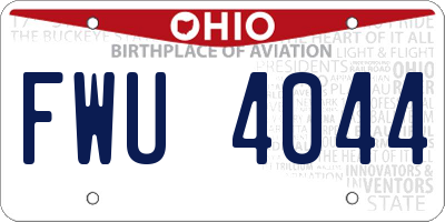 OH license plate FWU4044