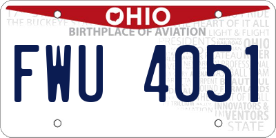 OH license plate FWU4051