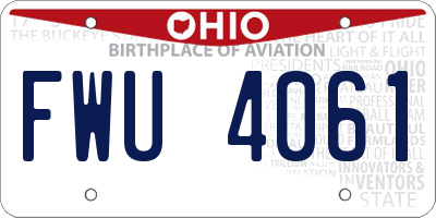 OH license plate FWU4061