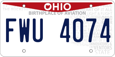 OH license plate FWU4074