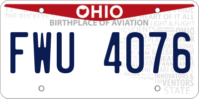 OH license plate FWU4076