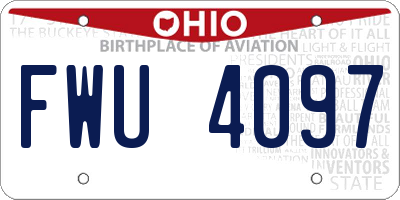OH license plate FWU4097