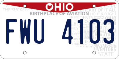 OH license plate FWU4103