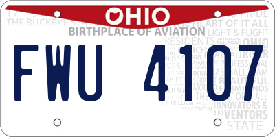 OH license plate FWU4107