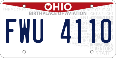 OH license plate FWU4110