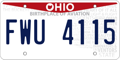 OH license plate FWU4115