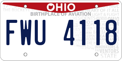 OH license plate FWU4118