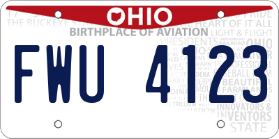 OH license plate FWU4123