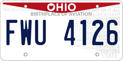 OH license plate FWU4126