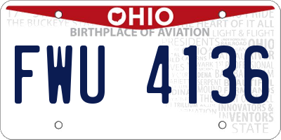 OH license plate FWU4136